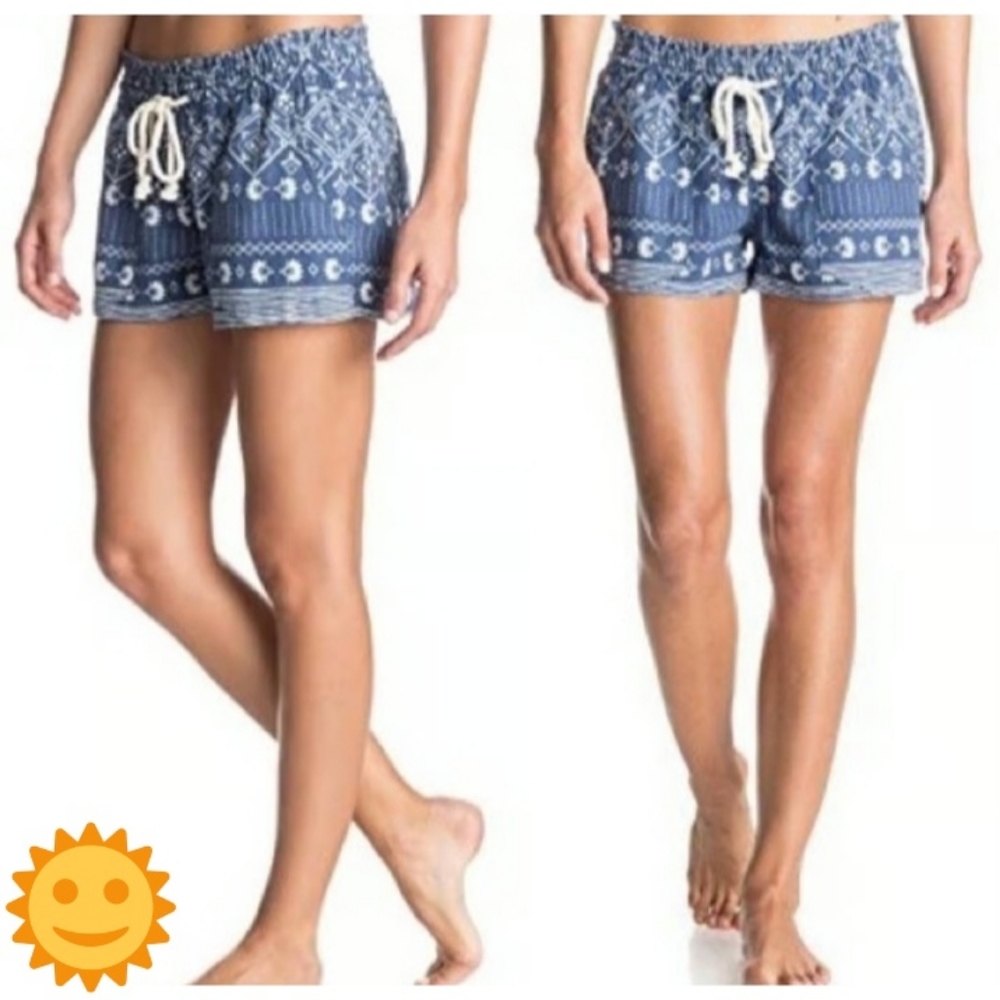 Roxy Oceanside Drawstring Linen Shorts | Size Lar… - image 1